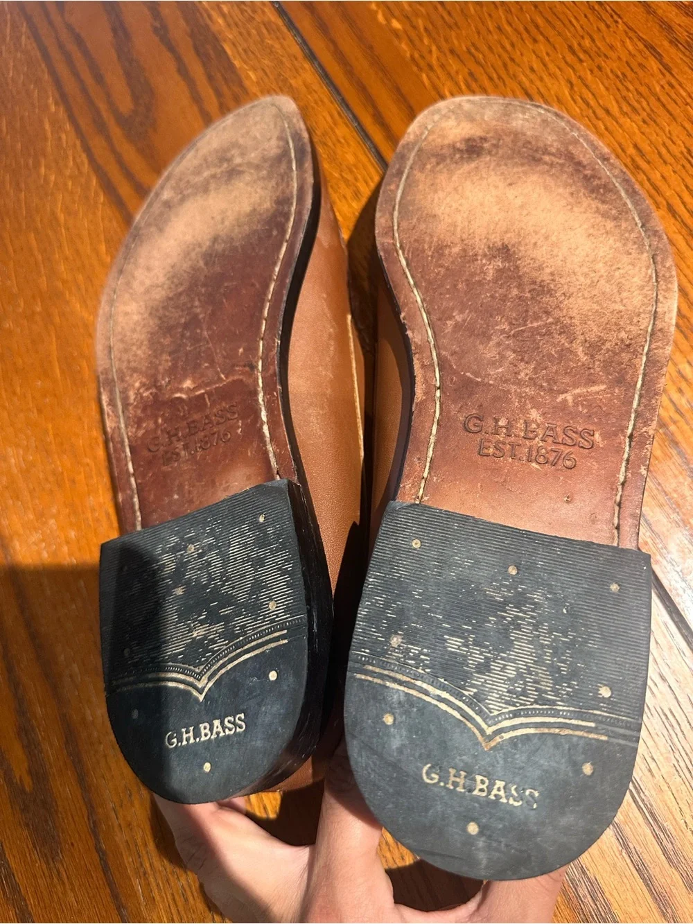 G.H. Bass Larson Woven Weejuns Brown Leather Loafers Men’s 10.5 D